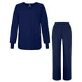thumbnail image 1 of Adar Universal Women's Scrub Set - Warm-Up Scrub Jacket and Elastic Pull-On Pants - 902 - Navy - L, 1 of 7