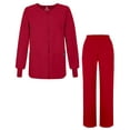 thumbnail image 1 of Adar Universal Women's Scrub Set - Warm-Up Scrub Jacket and Elastic Pull-On Pants - 902 - Red - 5X, 1 of 7