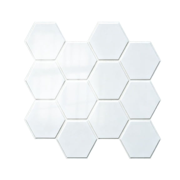 Adarl 10 Sheets 11.8"x11.8" Waterproof Peel and Stick Hexagon Wall Tiles Stickers, Self-Adhesive PVC Panels for Bathroom, Kitchen, and Living Room Home Decor