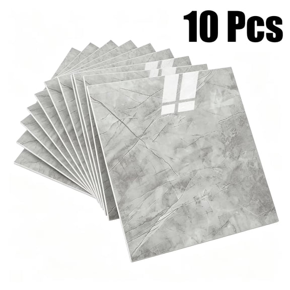 Adarl 10 Sheets 11.8"x11.8" Waterproof Peel and Stick Marble Wall Tiles Stickers, Self-Adhesive PVC Panels for Bathroom, Kitchen, and Living Room Home Decor DIY