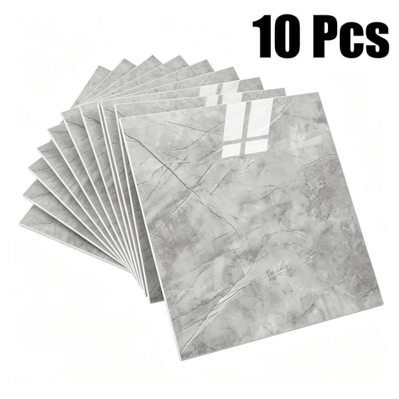 Adarl 10 Sheets 11.8"x11.8" Waterproof Peel and Stick Marble Wall Tiles Stickers, Self-Adhesive PVC Panels for Bathroom, Kitchen, and Living Room Home Decor DIY