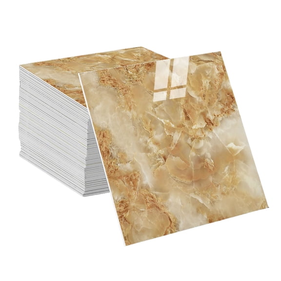 Adarl 10 Sheets 11.8"x11.8" Waterproof Peel and Stick Marble Wall Tiles Stickers, Self-Adhesive PVC Panels for Bathroom, Kitchen, and Living Room Home Decor DIY