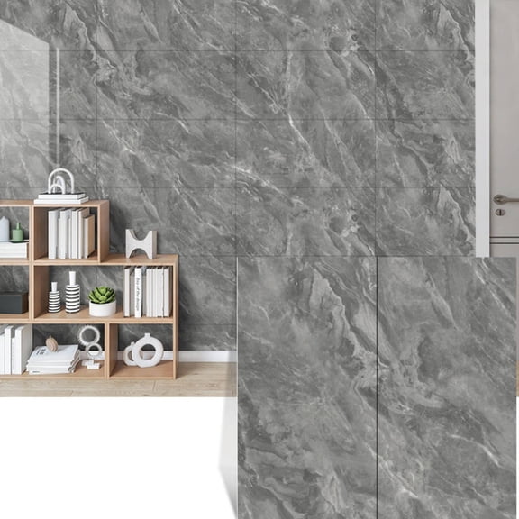 Adarl 20 Sheets 11.8"x11.8" Waterproof Peel and Stick Marble Wall Tiles Stickers, Self-Adhesive PVC Panels for Bathroom, Kitchen, and Living Room Home Decor DIY