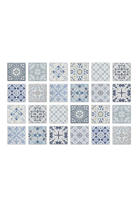 24 Sheets 5.9"x5.9" European Style Peel and Stick Wall Tiles for Kitchen Bathroom Laundry Room Pet House Fireplasce Flooring Removable Floor Stickers Home Decor DIY