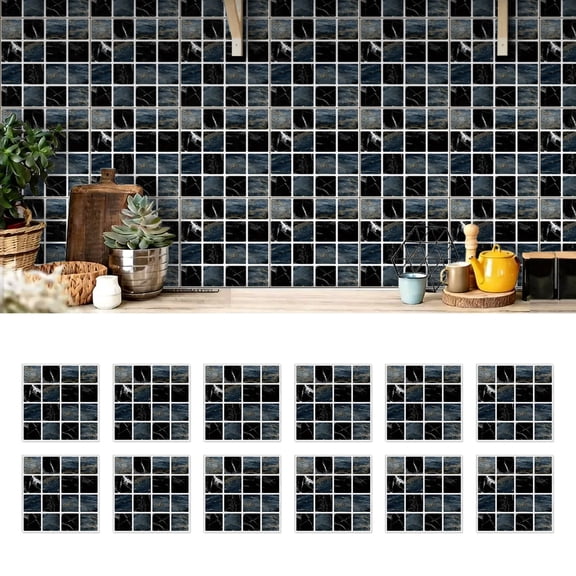 Adarl 24 Sheets 5.9"x5.9" Vinyl Backsplash Tiles, Self-Adhesive Peel and Stick Wall Tile Stickers Stick on Subway Tiles for Kitchen Bathroom Wall