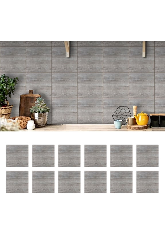 24 Sheets 5.9"x5.9" Vinyl Backsplash Tiles, Self-Adhesive Peel and Stick Wall Tile Stickers Stick on Subway Tiles for Kitchen Bathroom Wall