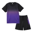 thumbnail image 1 of Adarl Boys Athletic Shorts Set 2 Piece Quick Dry Short Sleeve T-Shirt and Mesh Shorts Soccer Set for Running, Basketball, Football, Tennis, 1 of 8