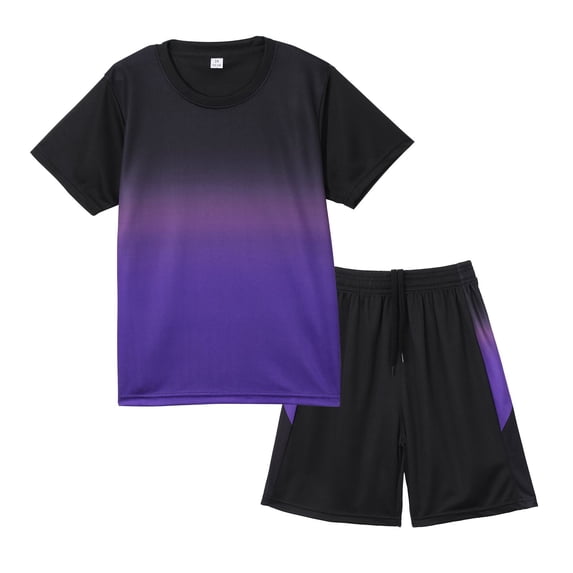 Adarl Boys Athletic Shorts Set 2 Piece Quick Dry Short Sleeve T-Shirt and Mesh Shorts Soccer Set for Running, Basketball, Football, Tennis
