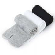 Adarl Cotton Socks,Toe Socks,Elastic Cotton Tabi Socks Pack of 3, As Shown, US 5-12
