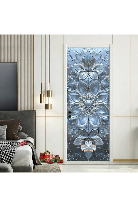 Door Sticker, Peel and Stick Vinyl Door Decals, Removable Decorative Self-Adhesive Mural for Home Decor, 30.3" W x 78.7" L, Set of 2 Sheets