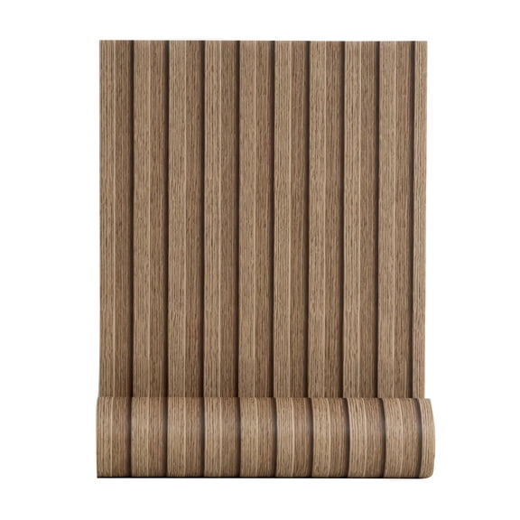 Adarl PVC Slat Wall Panel Peel and Stick Self-Adhesive Wallpaper - 15.75*118 inch Waterproof Vinyl Removable Wall Paper for Wall Decor Bedroom