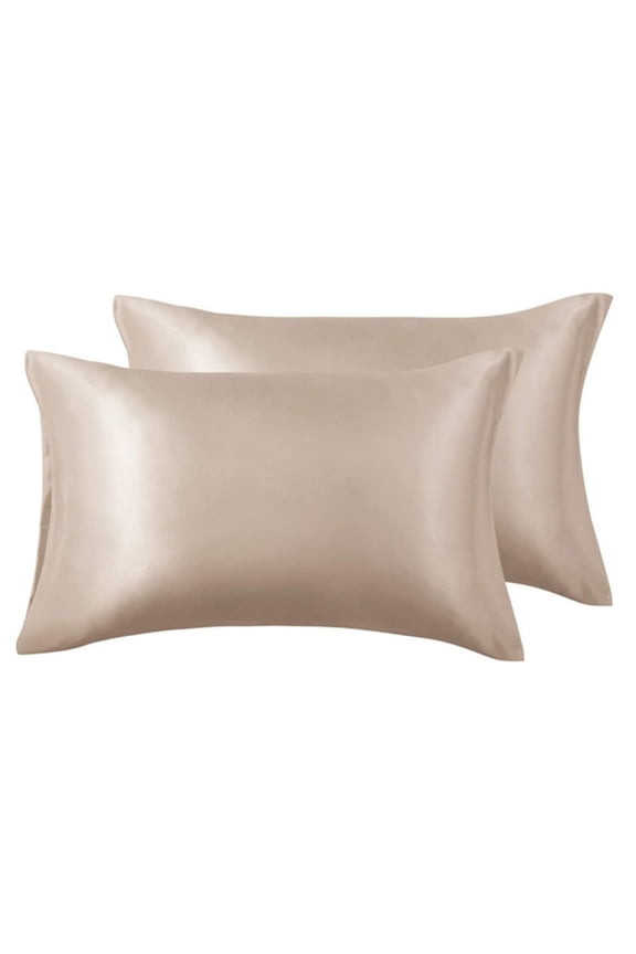 Satin Silk Pillowcase Soft Bed Pillows Cushion Cover Silky Pillow Cases Envelope Closure Pillow Covers - 2 Pack of Set