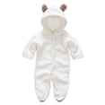 thumbnail image 1 of Adarl Winter Warm Newborn Baby Boy Girl Fleece Jumpsuit Hooded Romper Coat Outwear White 6-9 Months, 1 of 11