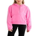 thumbnail image 1 of Adarluvy Girls Hoodies Half Zip Up Long Sleeve Pullover Sweatshirts Kids Hooded Sweatshirts With Pockets Casual Fall Winter Clothes, 1 of 9