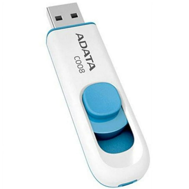 Adata Classic C008 8 GB Flash Drive - White, Blue AC008-8G-RWE
