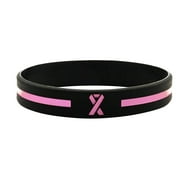 Adbnpza Bracelets For Women Jewelry Breast Cancer Awareness Pink Ribbon Silicone Bracelet Wrist Band