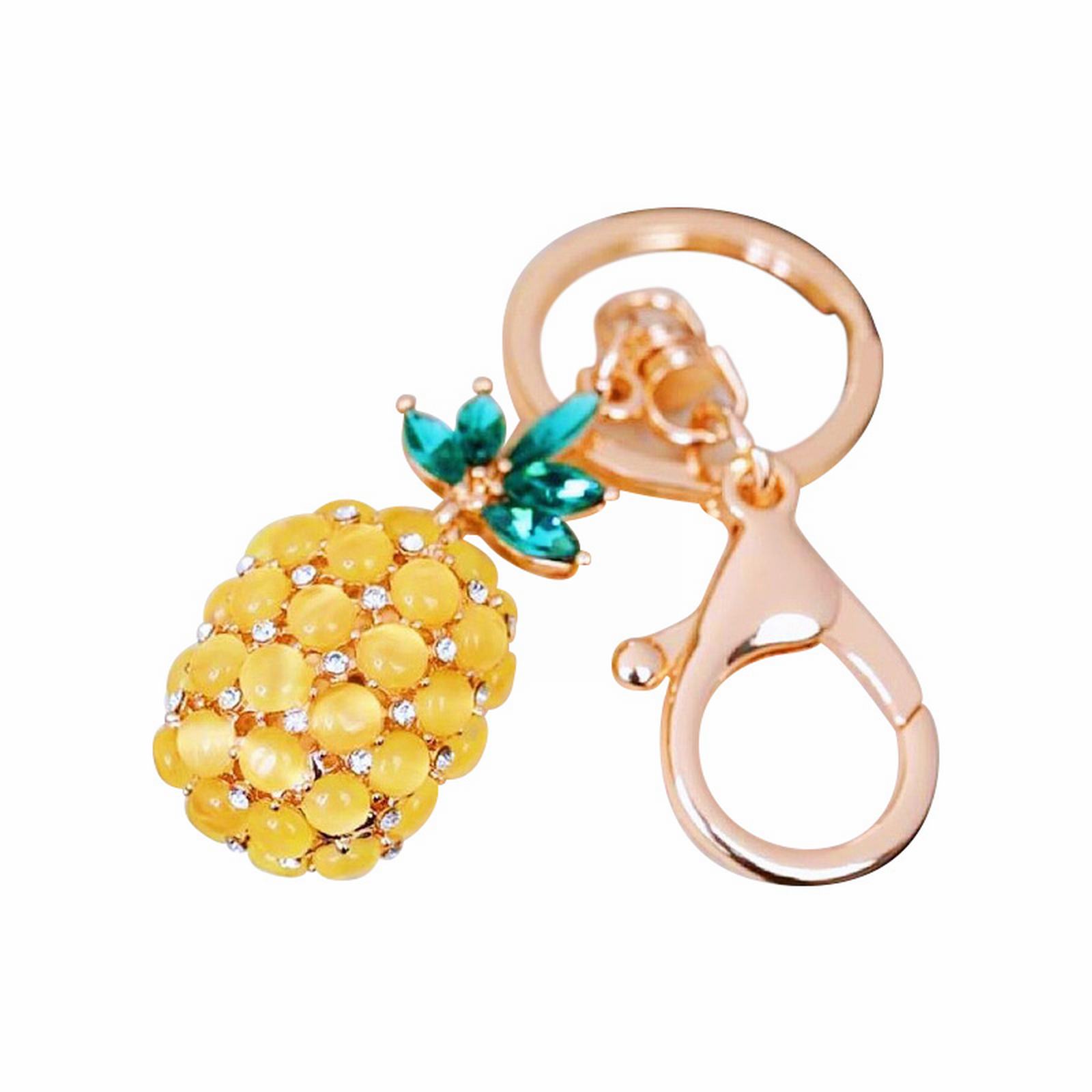 Adbnpza Keychain Clip Fruit Series Pineapple Stud Earrings Opal Small