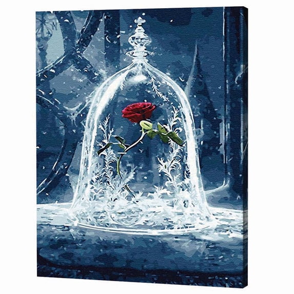 Adbrain Enchanted Rose Paint by Number Kit
