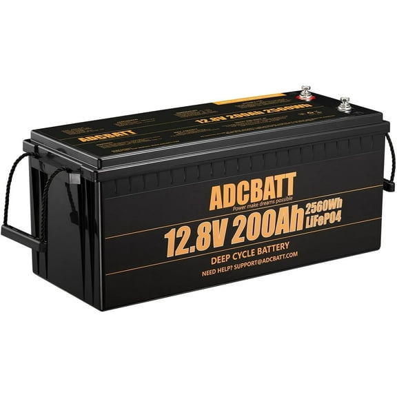 Adcbatt 12V 200Ah Lithium LiFePO4 Battery with Low Temp Charge Cut-off for RV,Trolling Motor, Backup