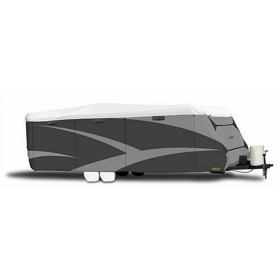 Adco A1V-34844 26 ft. 1 in. - 28 ft. 6 in. DuPont Tyvek Travel Trailer Cover - Gray & White