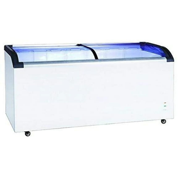 Adcraft BDCF-15-CG Black Diamond Chest Freezer, 15.7-Cubic Feet, Curved Sliding Glass Lid, 115v