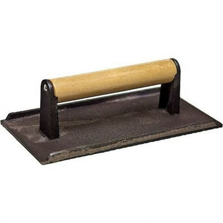 Adcraft Bacon Press Steak Weight, Cast Iron with Hardwood Handle, 4.25" x 8.25", 2.5 Pounds