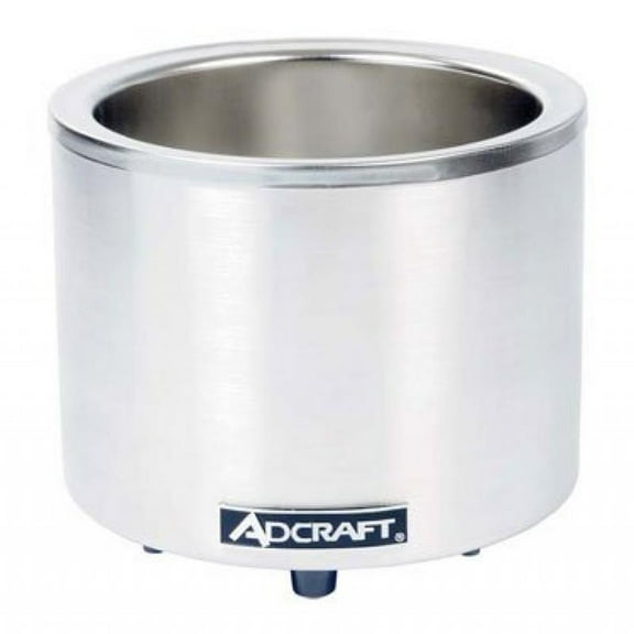 Adcraft FW-1200WR (Base Only) Countertop Food Cooker and Soup Warmer with Thermostatic Controls, Stainless Steel, 1200-Watts, 120v, Silver, 7 quart