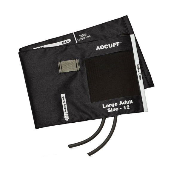 Adcuff Large Adult Cuff Arm Reusable Blood Pressure Cuff 845-12XBK-2 Black 1 Each