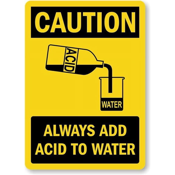 Add Acid Water Caution Weatherproof Metal Aluminum Sign Size: 8 x 12 Inch