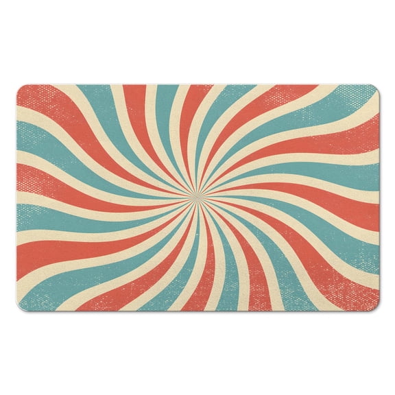 Add Boho Chic to Your Bathroom - Non-Slip Half Circle Bath Mat, Cute Bohemian Theme, Ideal for Bedroom, Home Decor, Semi Round Shower Rug, Machine Washable, Retro Sun Design, 20x32 inch
