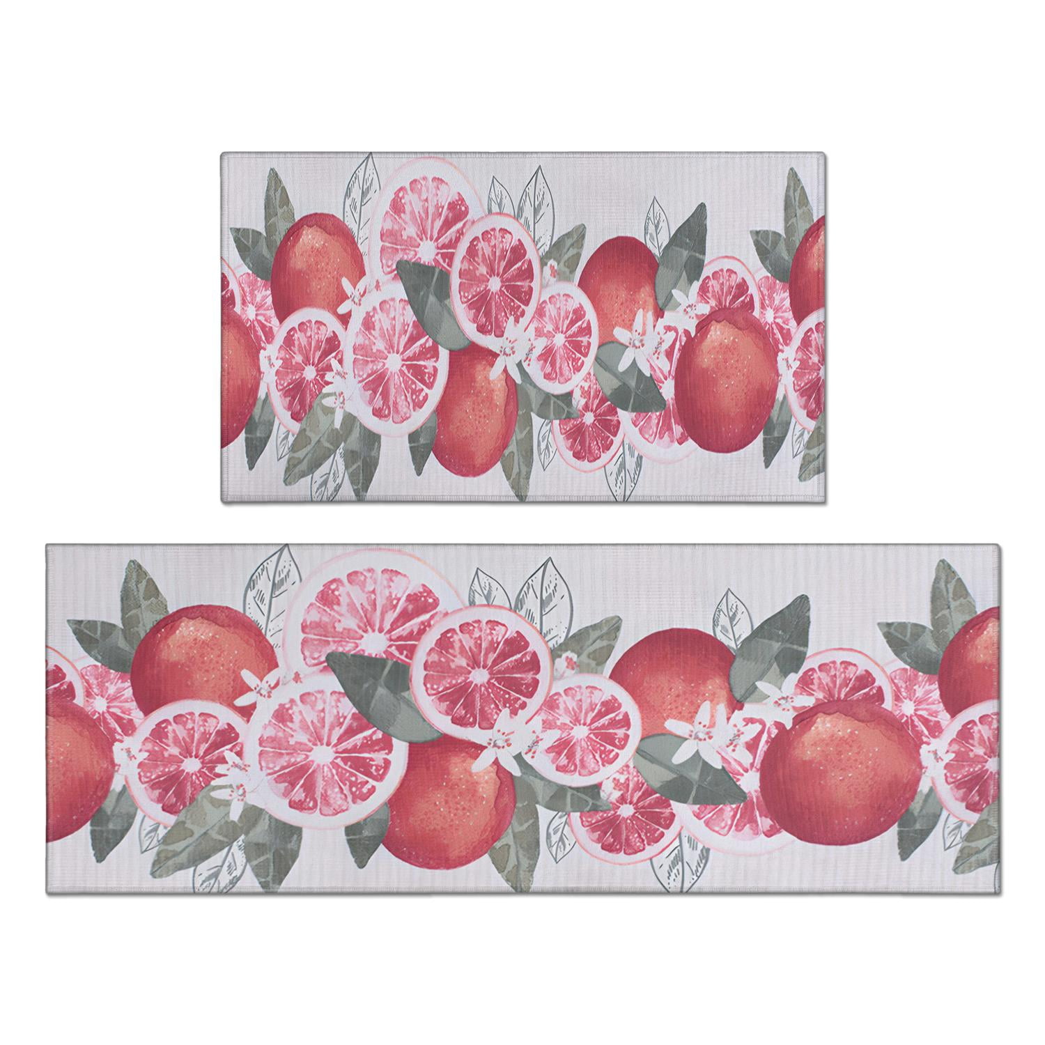 Add Charm with Fall Fruit Kitchen Rugs Set, 2-Piece Vintage Farmhouse ...