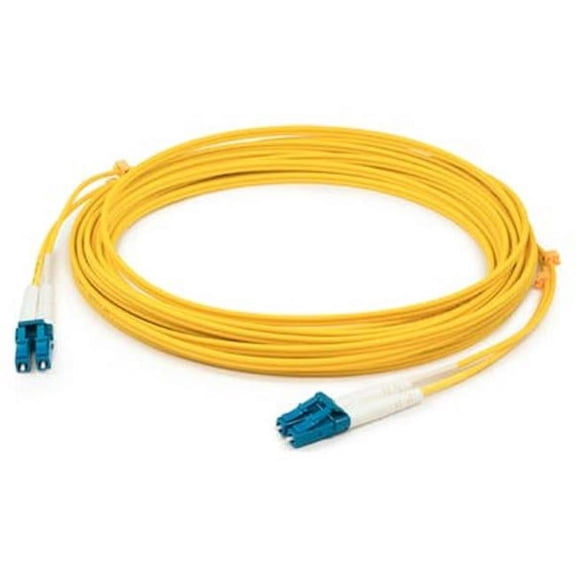 AddOn 0.3m LC to LC Yellow OS2 Duplex OFNR Riser-Rated SMF Single Mode Fiber Patch Cable 9/125