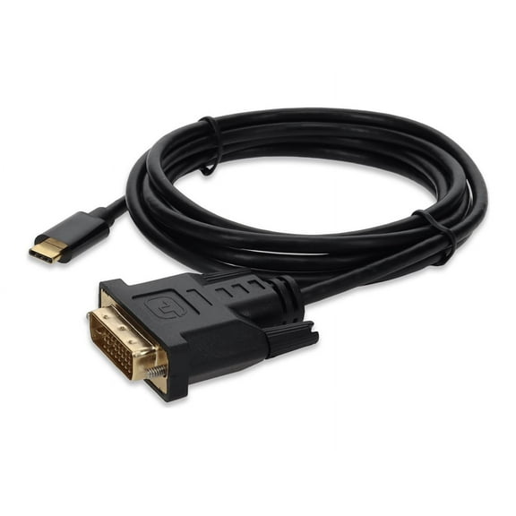 Add-On USBC2DVIDMM6F-AO 6 ft. USB to DVI-D Male to Male Black Adapter Cable
