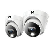 Night Owl Add On Wired 4K Deterrence Dome Cameras with 2-Way Audio - 2 Pack - White