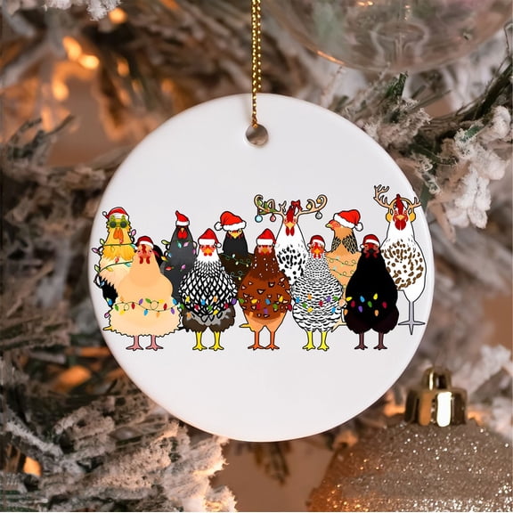 Add Some Farmhouse Fun - Festive Chicken Flock Ornament for Christmas!