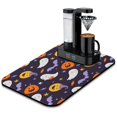 thumbnail image 1 of Add a Spooky Touch Kitchen Halloween Diatom Ooze Dish Drying Mat with Skull, Pumpkin, Bat, Ghost 19.5x12in Absorbent Mats, Perfect for Coffee Bar & Tables, 1 of 7