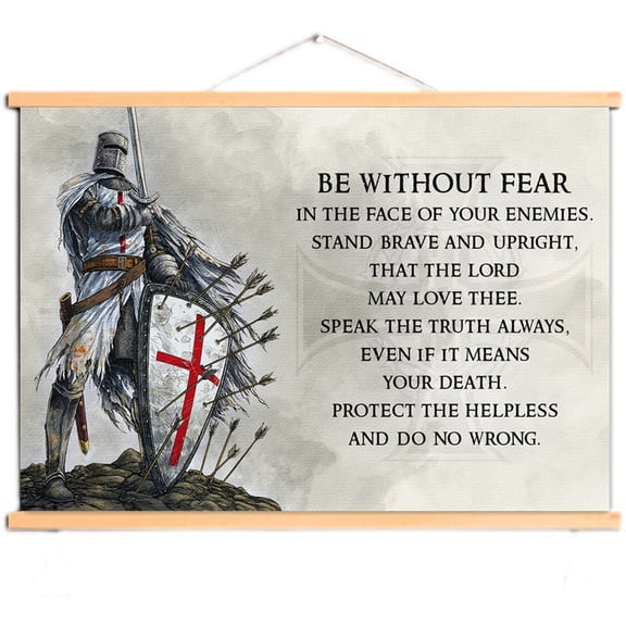 Add a Touch of Christian History to Your Room with Crusader Wall Art Scroll Painting Tapestry - Vintage Knights Templar Art Posters and Prints Wall Hanging Flag 8,Multicolor,85X60 CM