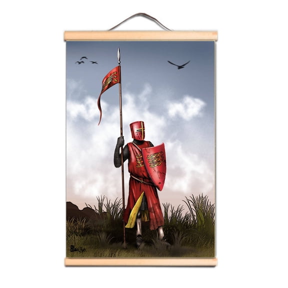 Add a Touch of Christian History to Your Room with Crusader Wall Art Scroll Painting - Vintage Knights Templar Art Poster 1,Multicolor,19.7X27.6 inches