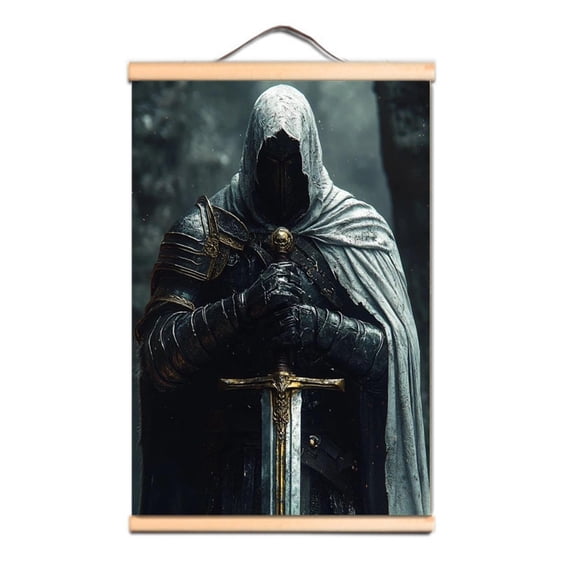 Add a Touch of Christian History to Your Room with Crusader Wall Art Scroll Painting - Vintage Knights Templar Art Poster 6,Multicolor,23.5X35.4 inches