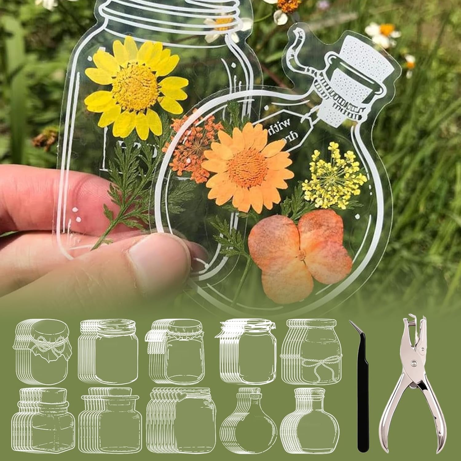 Add a Touch of Spring to Your Books with This Easy DIY Dried Flower Clear Bookmark, 2026 New Dried Flower Bookmark kit, Pressed Flower Bookmarks for DIY Flower Page (80PSC)