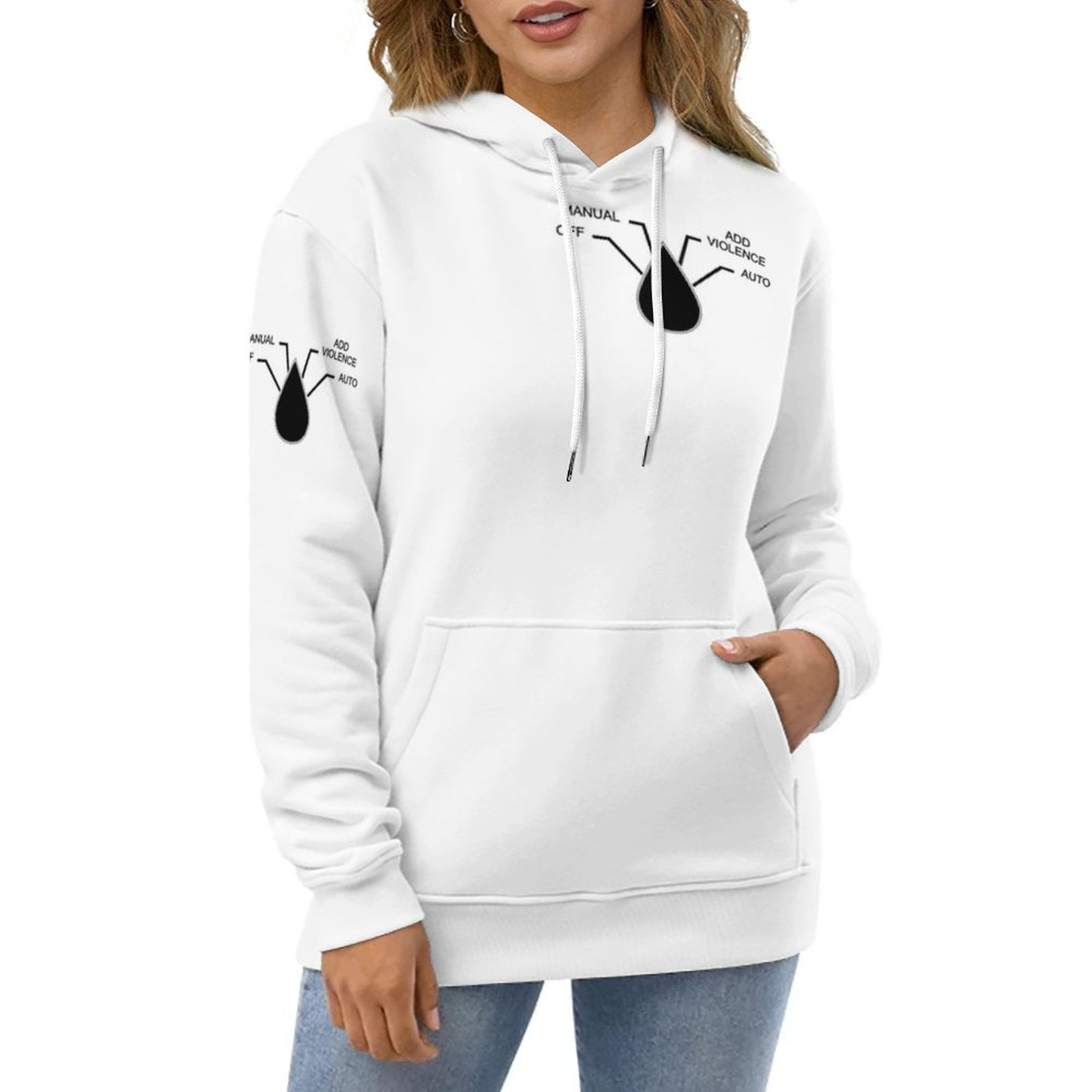 Add Violence Oversized Hoodie Women Drawstring Sweatshirts Personality Add Violence Oversized Hoodie Women Drawstring Sweatshirts Personality