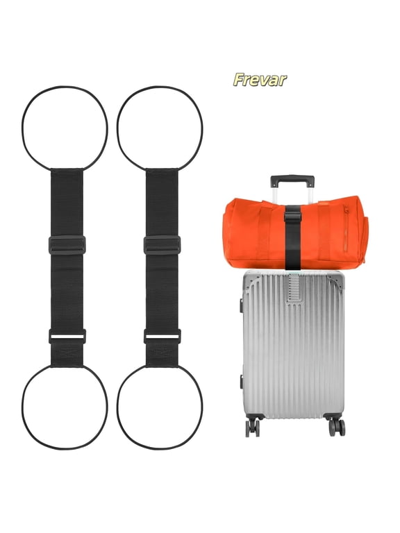 Add a Bag Luggage Straps 2 Pack, Adjustable Bungee Elastic Belt to Connect Two Suitcases, Secure Carry On & Travel Essentials, Black