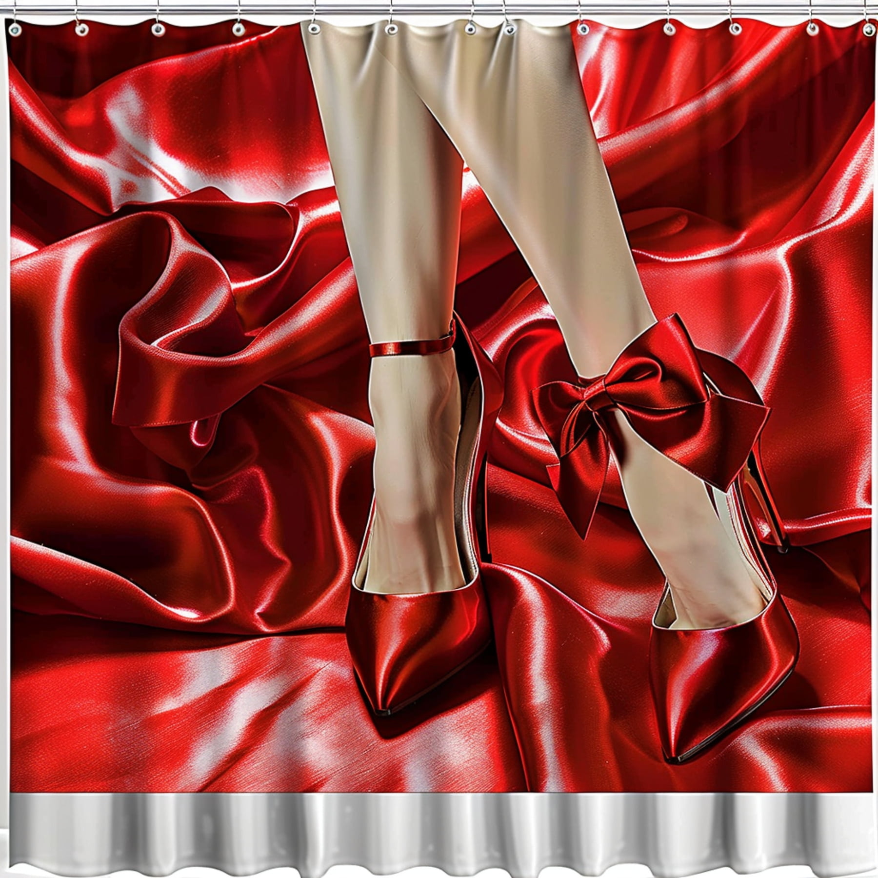 Add a touch of elegance to your bathroom with our luxurious red satin