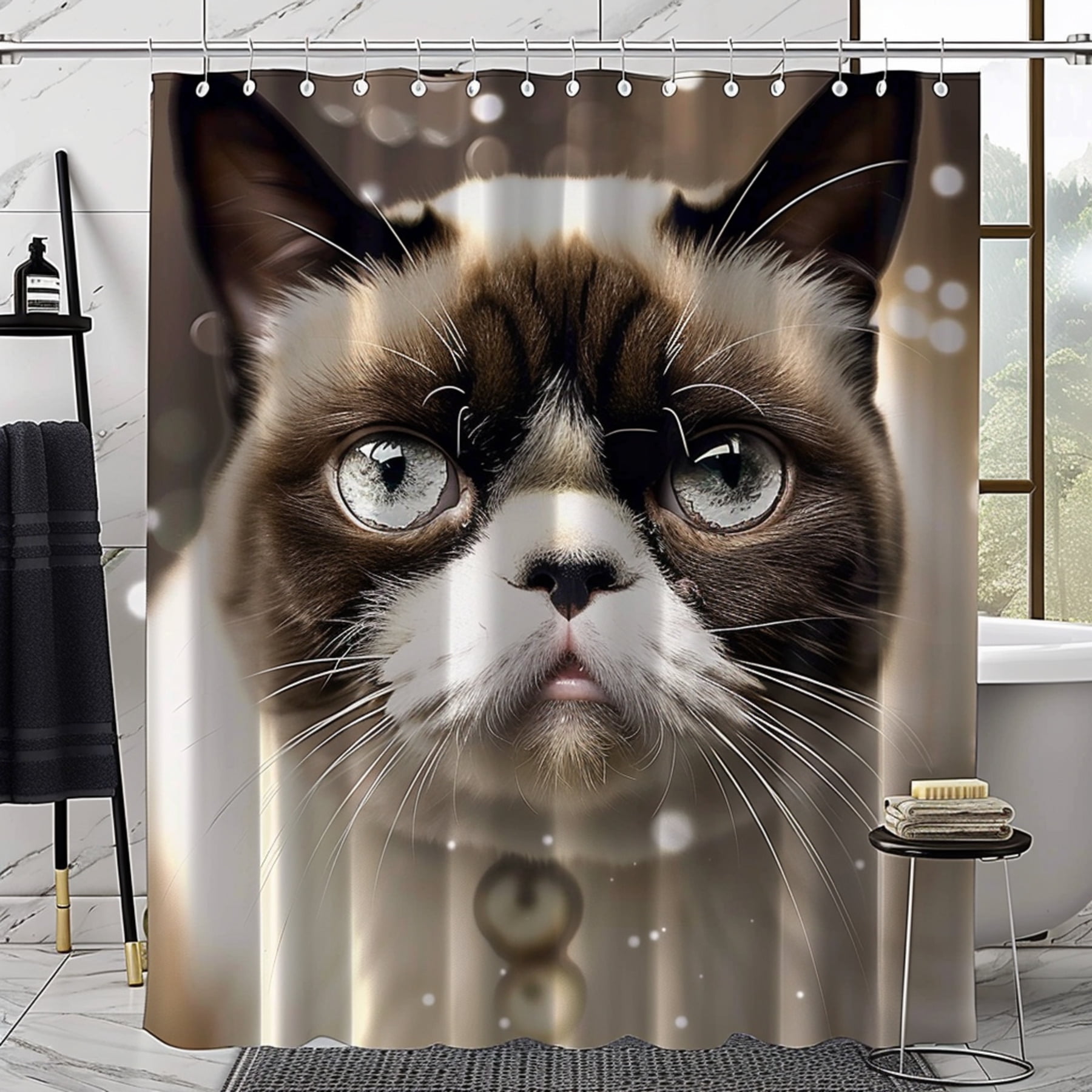 Add a touch of grumpy charm to your bathroom with this photo realistic ...