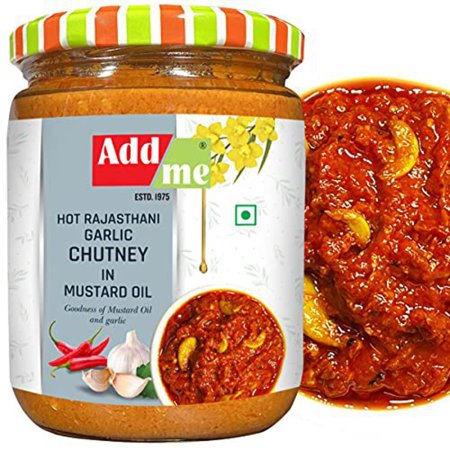 Add me Rajasthani Chilli Garlic Paste and Marinade Chutney 500G Glass Pack masaledar North Indian lassan ki Chutney
