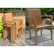Add-on Item: Lua Stacking Arm / Captain Single / Solo Dining Chair Outdoor Patio Grade-A Teak Wood WholesaleTeak #WMDCARLU