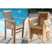 Add-on Item: Mas Stacking Arm / Captain Single / Solo Dining Chair Outdoor Patio Grade-A Teak Wood WholesaleTeak #WMDCARMS