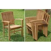 Add-on Item: Wave Stacking Arm / Captain Single / Solo Dining Chair Outdoor Patio Grade-A Teak Wood WholesaleTeak #WMDCARWV