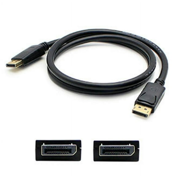 Add-onputer Peripherals, L Displayport Male To Male Black Cable, 3 ft.