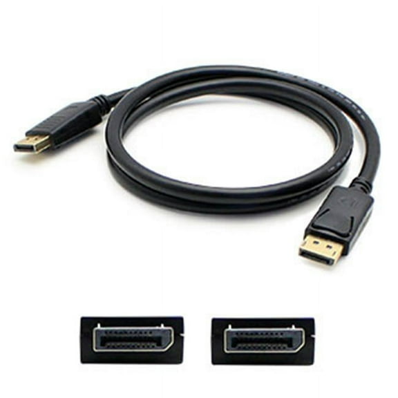 Add-onputer Peripherals, L Displayport Male To Male Black Cable, 6 ft.